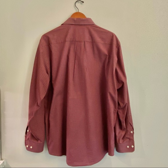 Croft‎ and Barrow Mens Shirt classic fit Mens 16.5”-17” Red Plaid Long Sleeve - Picture 9 of 11